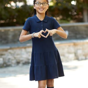 French Toast  Ruffle Pique Polo Dress